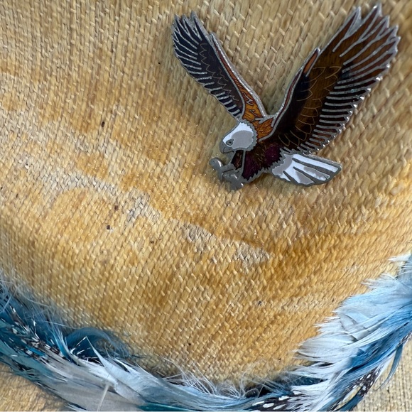 Tomy Sombreros Elegante | Vintage Western Cowboy Hat w/Blue Feather Band, OS